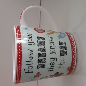 Follow Your Dreams Bramble Rocket 10 oz Cup Mug Rabbits Birds Butterflies